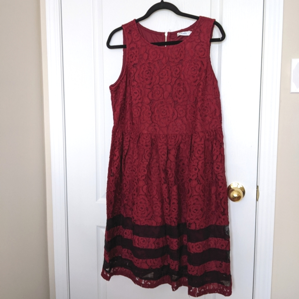 2/$45 NWT Ricki's Oxblood Lace Sleeveless Dress